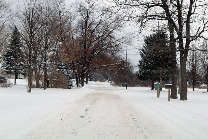 A Snowy Road in Michigan