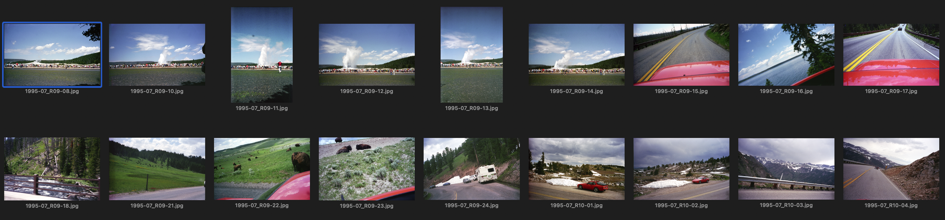 Yellowstone photos 1995